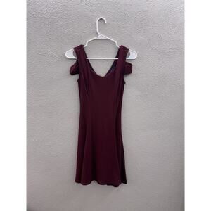 InsNova Womens Dress Size XS Maroon Cold Shoulder Sleeveless V-Neck